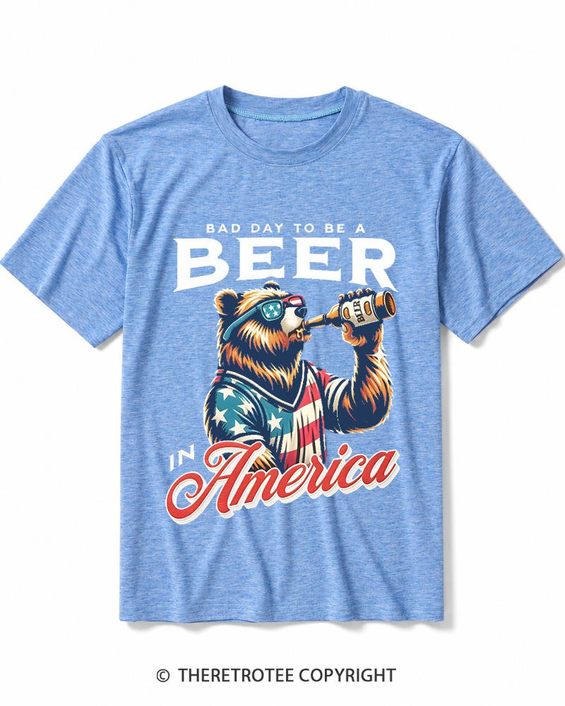 TheRetroTee Bad Day To Be A Beer In America Heather T-Shirt