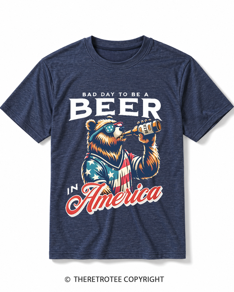 TheRetroTee Bad Day To Be A Beer In America Heather T-Shirt