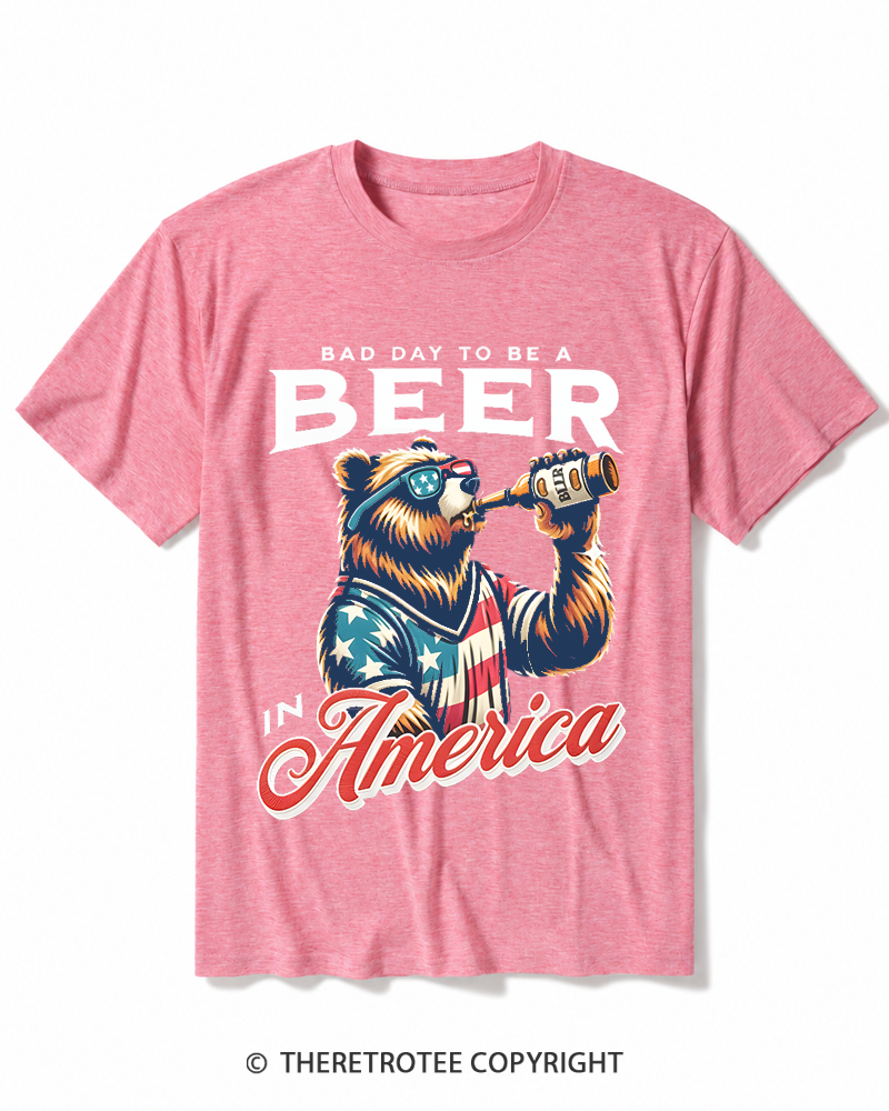 TheRetroTee Bad Day To Be A Beer In America Heather T-Shirt