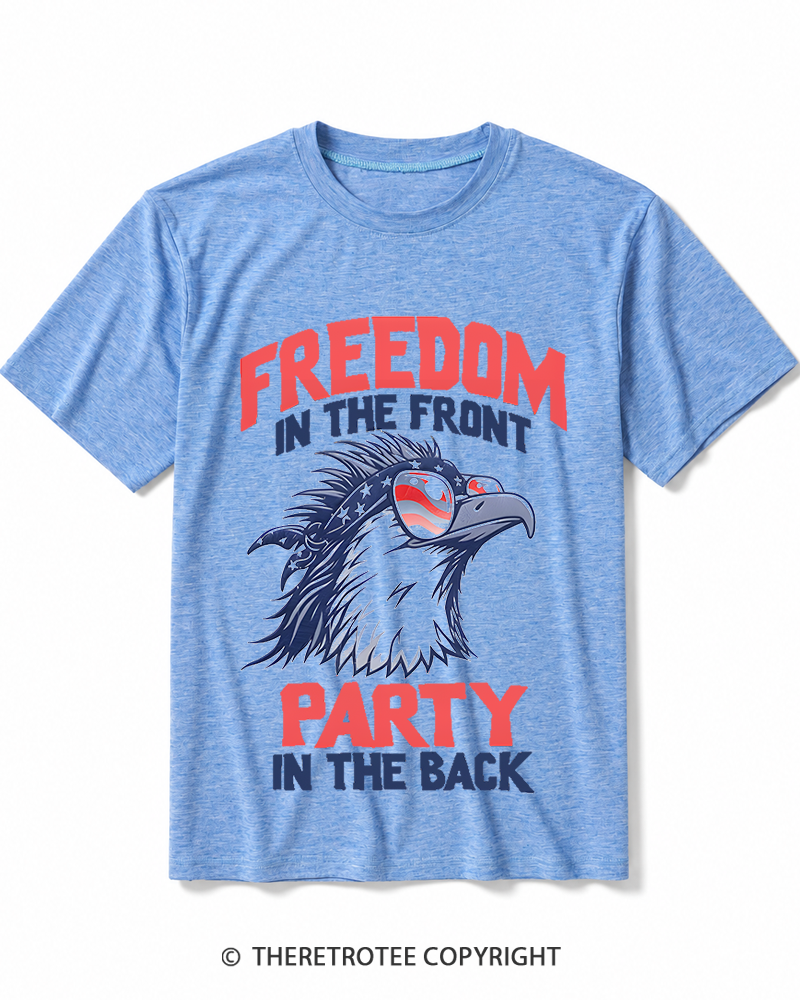 TheRetroTee Freedom In The Front, Party In The Back 1980s Heather T-Shirt