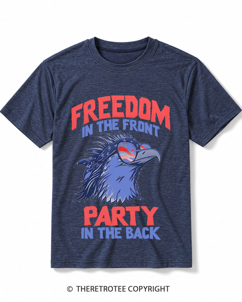 TheRetroTee Freedom In The Front, Party In The Back 1980s Heather T-Shirt