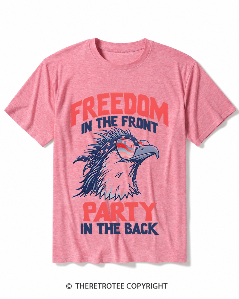 TheRetroTee Freedom In The Front, Party In The Back 1980s Heather T-Shirt