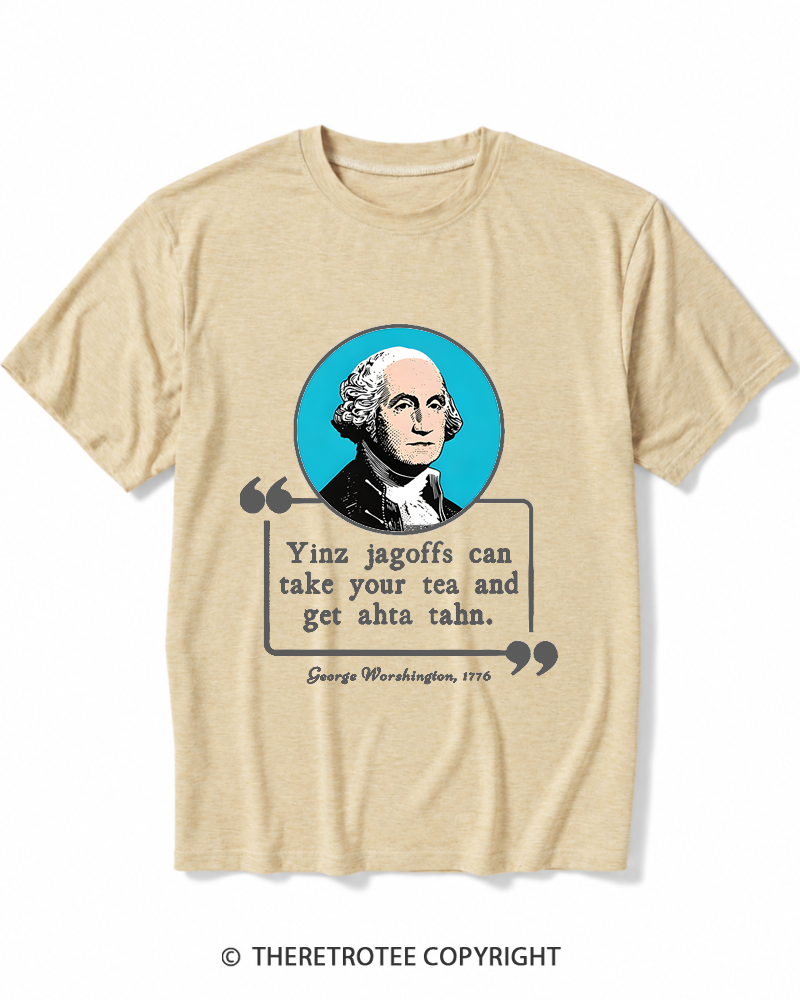 TheRetroTee George Worshington Quote Heather T-Shirt