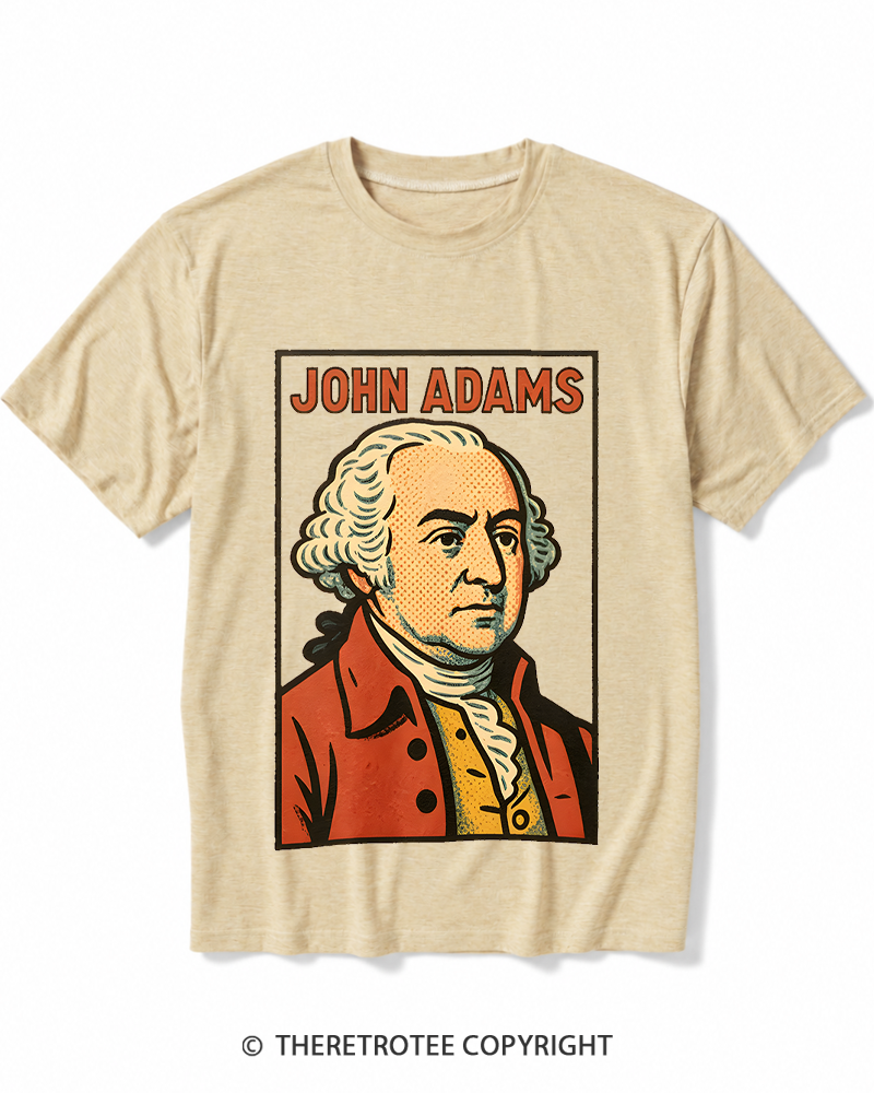 TheRetroTee Retro Comic Founding Father Heather T-Shirt