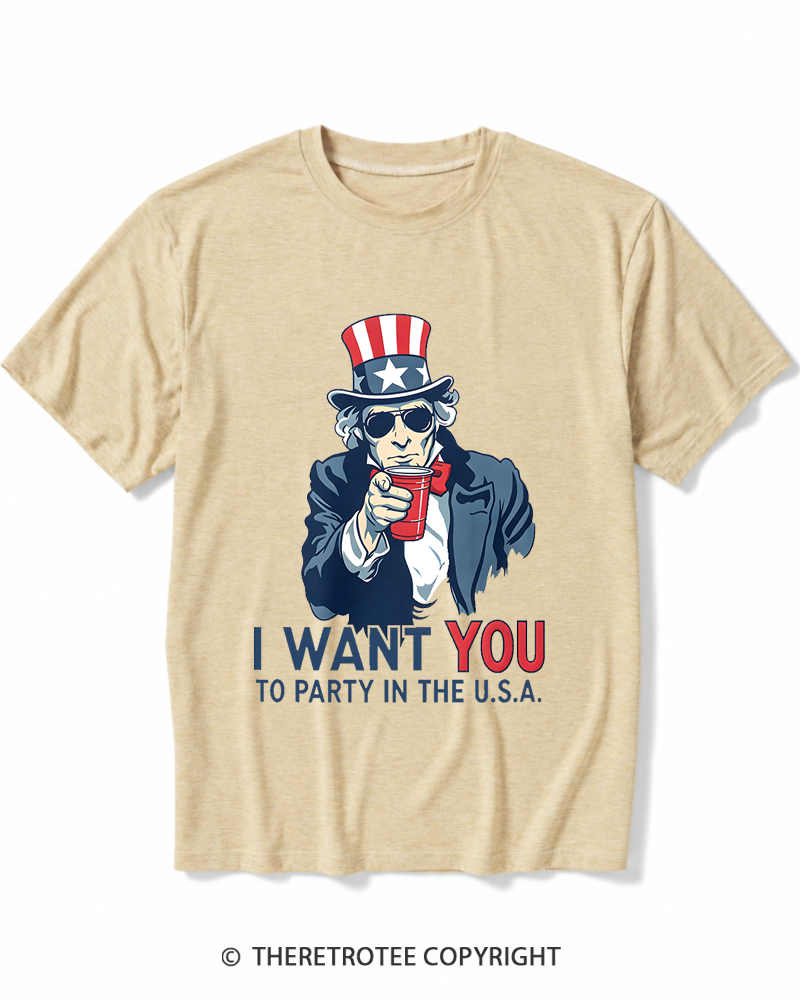 TheRetroTee Party in the U.S.A Heather T-Shirt
