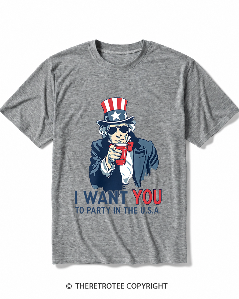 TheRetroTee Party in the U.S.A Heather T-Shirt