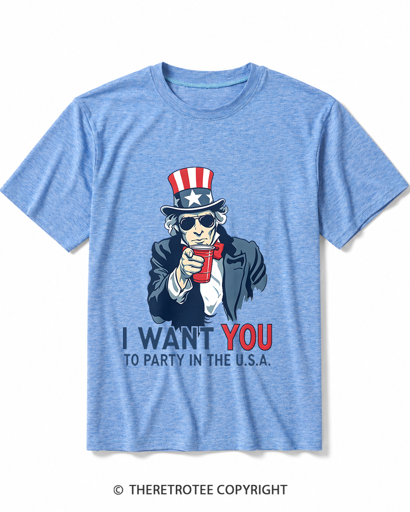 TheRetroTee Party in the U.S.A Heather T-Shirt