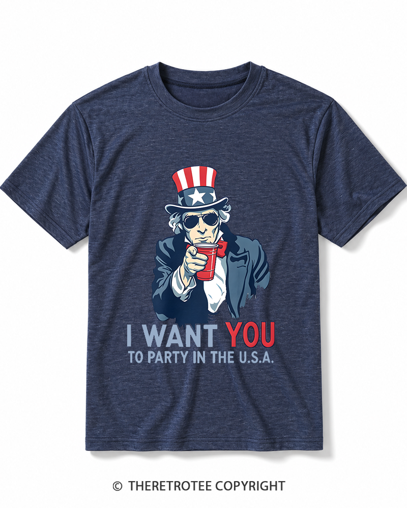 TheRetroTee Party in the U.S.A Heather T-Shirt