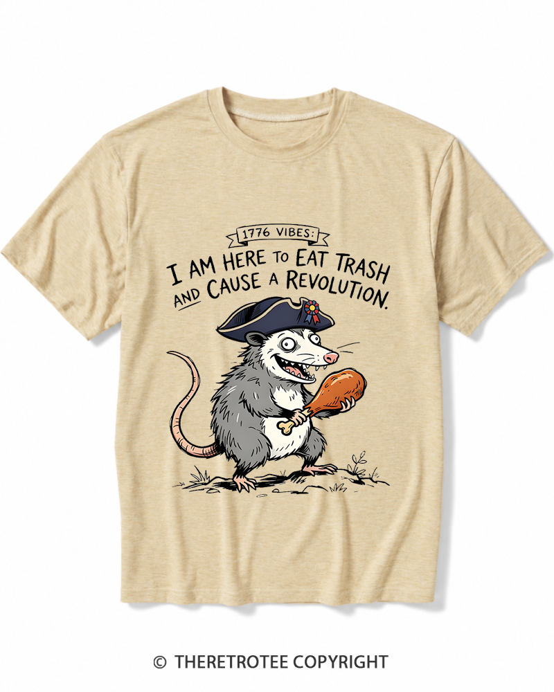 TheRetroTee 1776 Vibes Opossum Heather T-Shirt