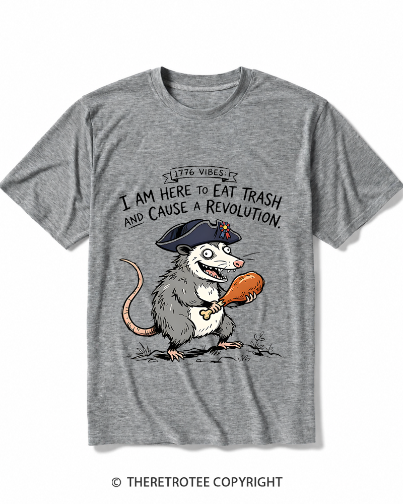 TheRetroTee 1776 Vibes Opossum Heather T-Shirt