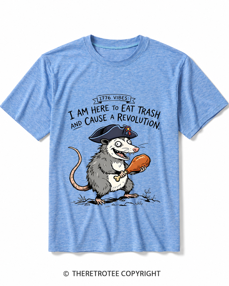TheRetroTee 1776 Vibes Opossum Heather T-Shirt