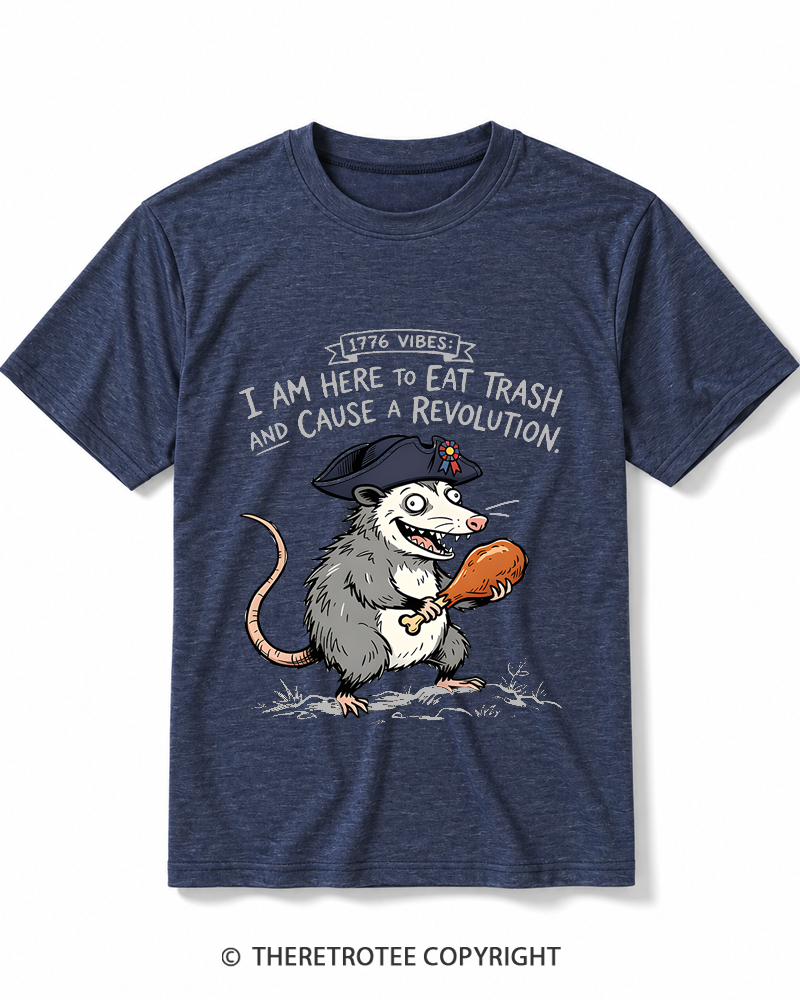 TheRetroTee 1776 Vibes Opossum Heather T-Shirt