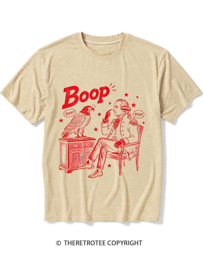 TheRetroTee Boop George Washington And Eagle Heather T-Shirt