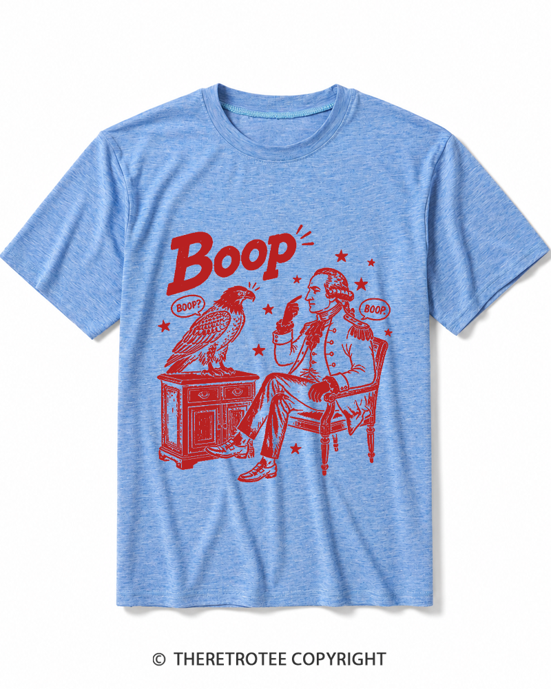 TheRetroTee Boop George Washington And Eagle Heather T-Shirt