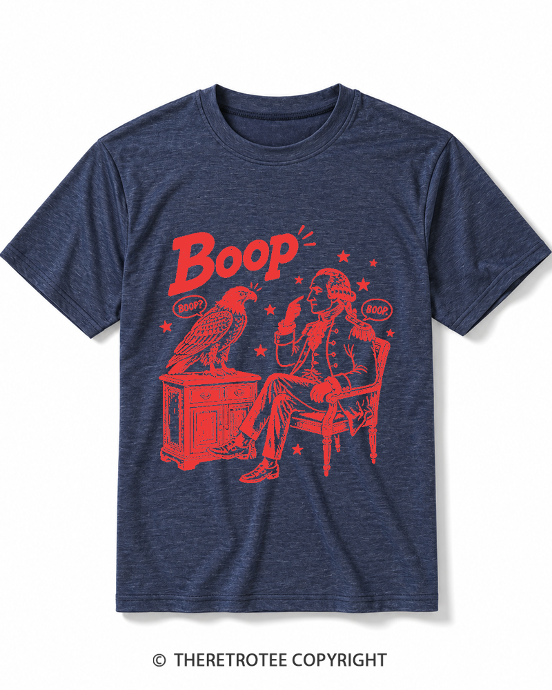 TheRetroTee Boop George Washington And Eagle Heather T-Shirt