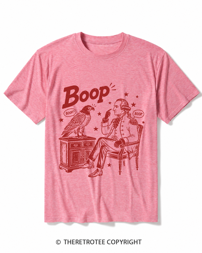 TheRetroTee Boop George Washington And Eagle Heather T-Shirt