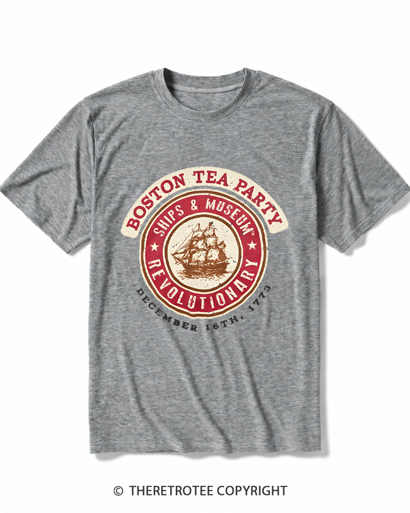 TheRetroTee Boston Tea Party 1773 Heather T-Shirt