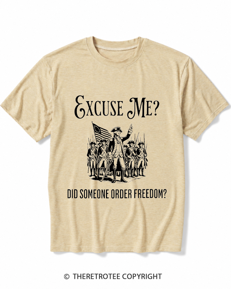 TheRetroTee Did Someone Order Freedom 1776 Heather T-Shirt