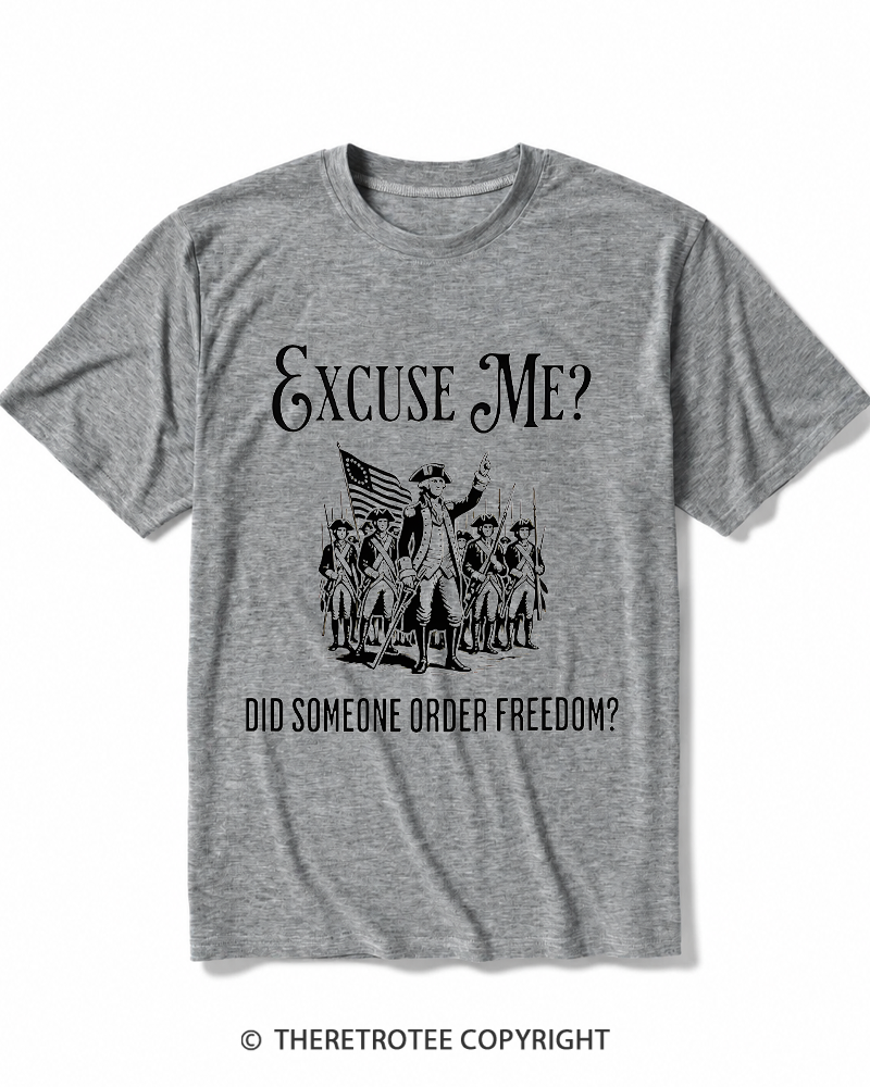 TheRetroTee Did Someone Order Freedom 1776 Heather T-Shirt