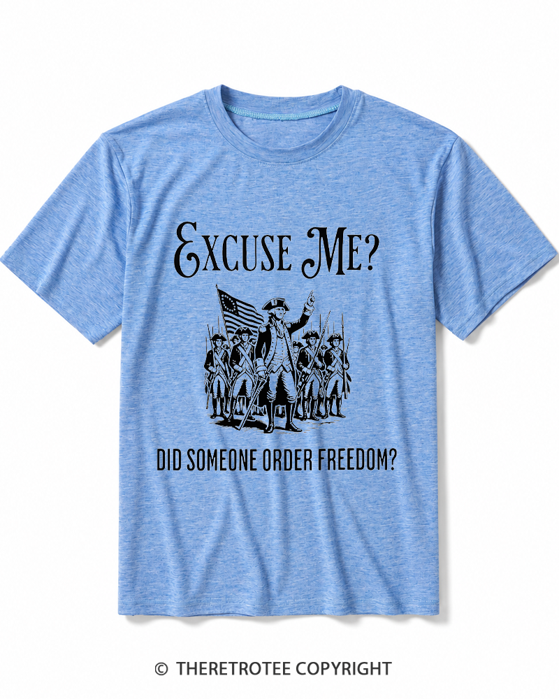 TheRetroTee Did Someone Order Freedom 1776 Heather T-Shirt