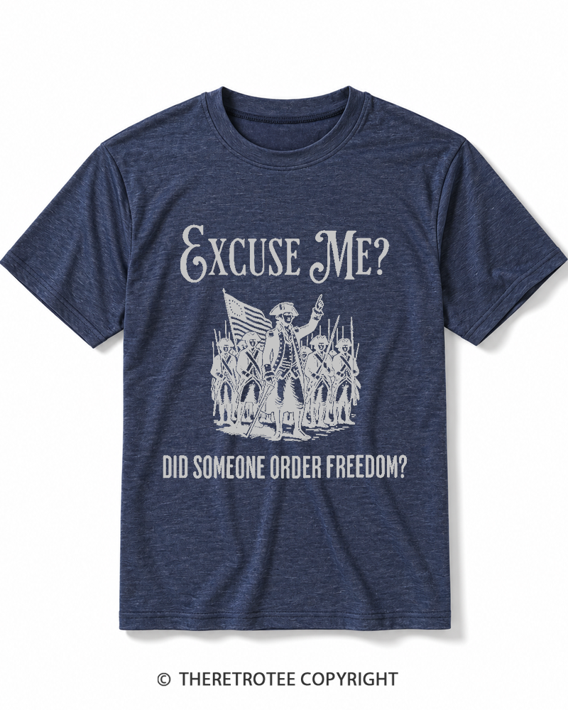 TheRetroTee Did Someone Order Freedom 1776 Heather T-Shirt