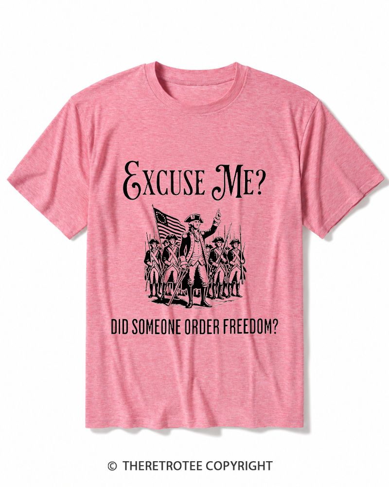 TheRetroTee Did Someone Order Freedom 1776 Heather T-Shirt