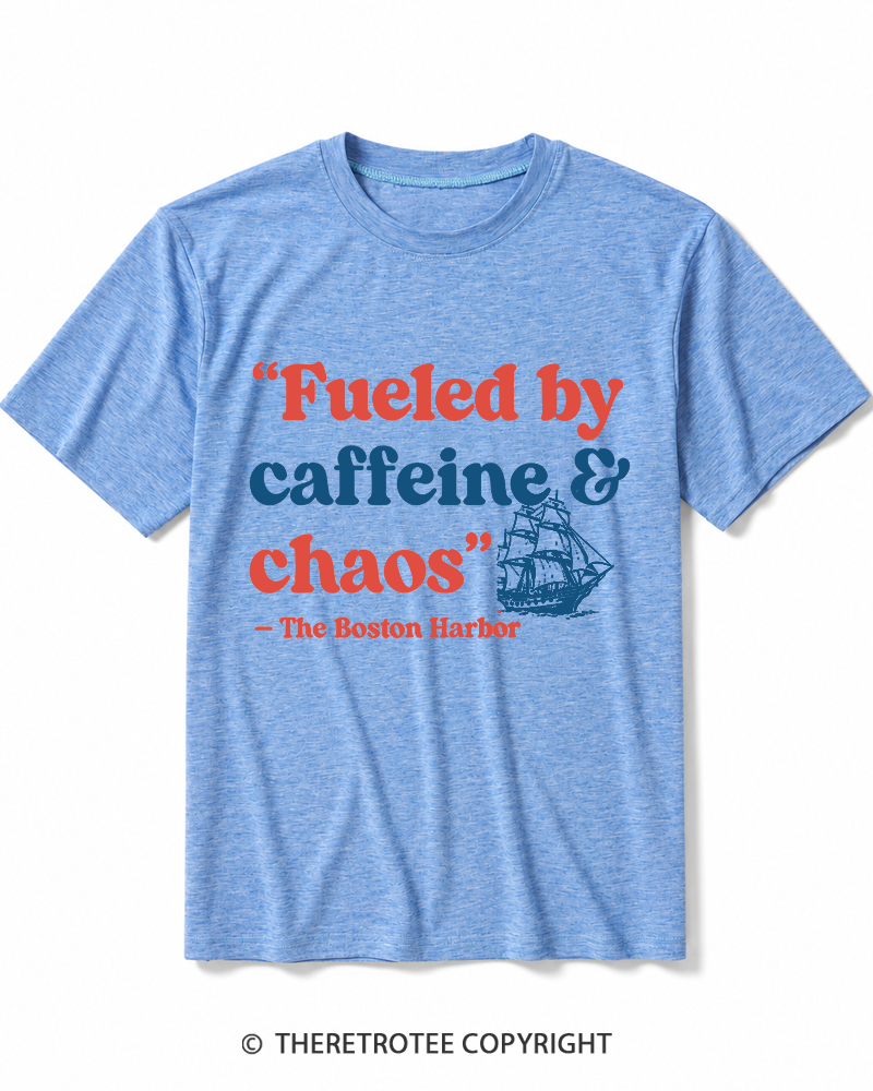 TheRetroTee Fueled By Caffeine and Chaos 1773 Heather T-Shirt