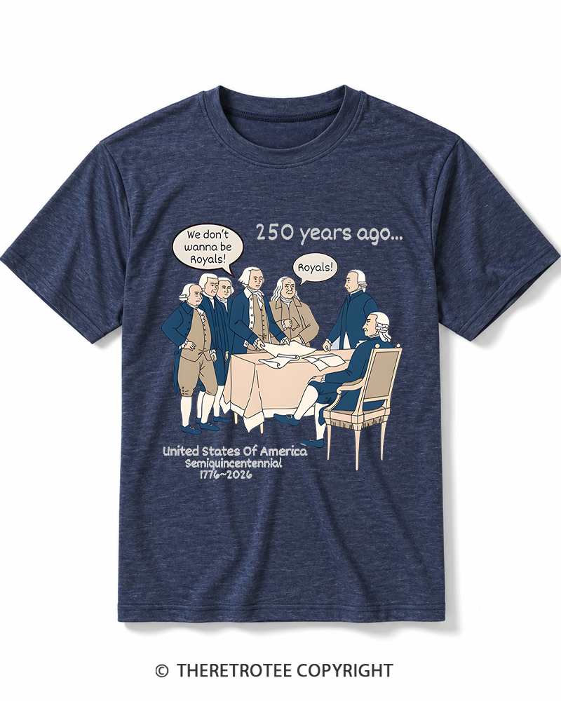 TheRetroTee Funny USA 250 History Heather T-Shirt