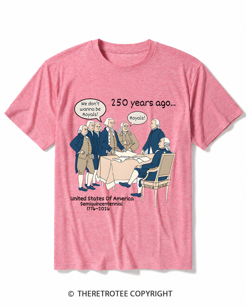 TheRetroTee Funny USA 250 History Heather T-Shirt