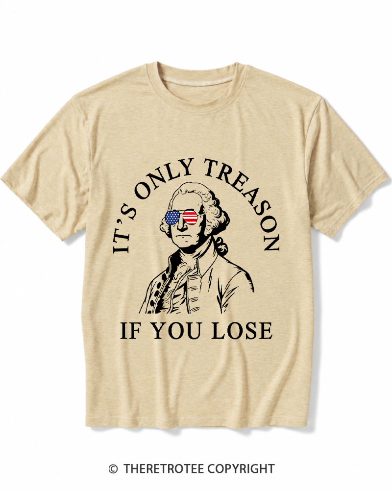 TheRetroTee It's Only Treason If You Lose 1776 Heather T-Shirt