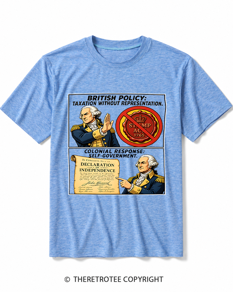 TheRetroTee No Taxation Without Representation 1776 Heather T-Shirt