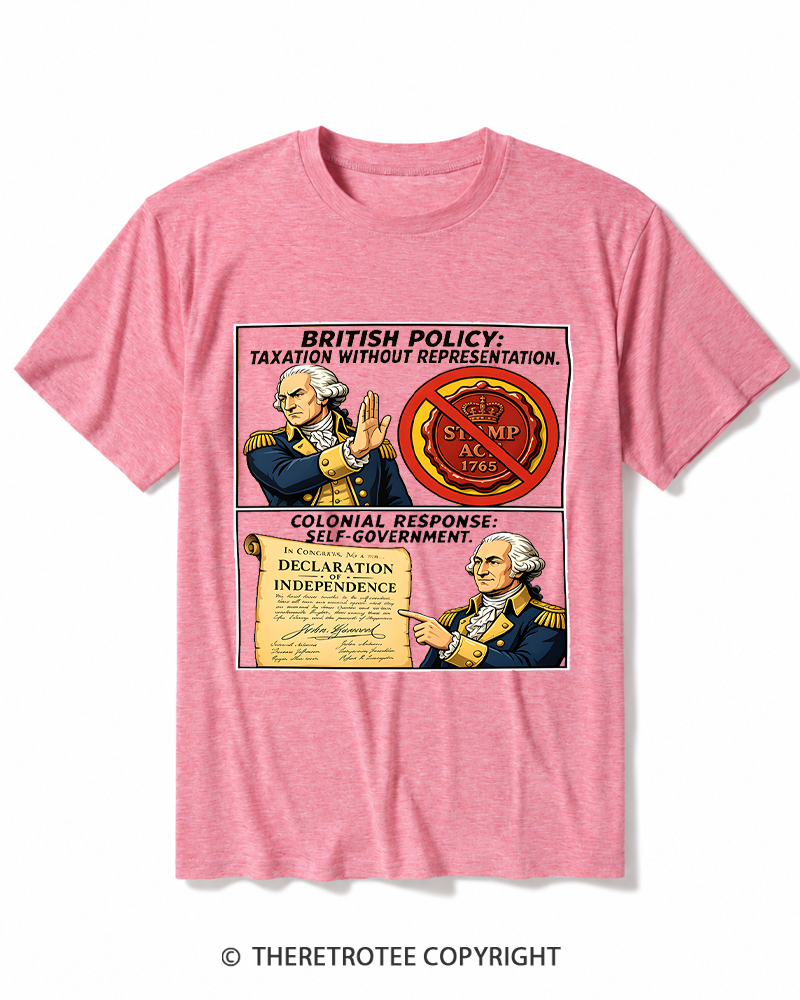 TheRetroTee No Taxation Without Representation 1776 Heather T-Shirt