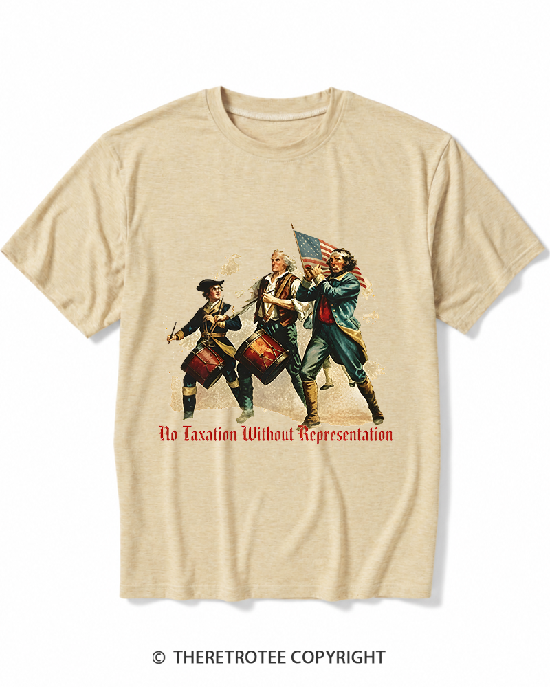 TheRetroTee No Taxation Without Representation 1776 Heather T-Shirt