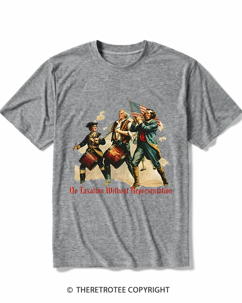 TheRetroTee No Taxation Without Representation 1776 Heather T-Shirt