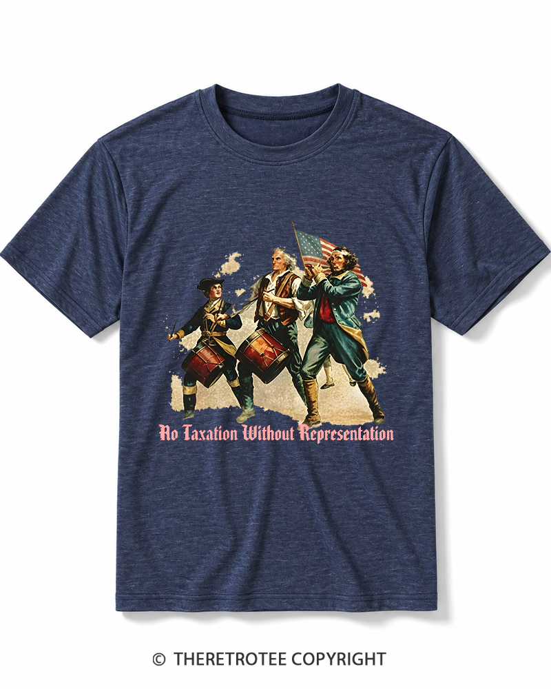 TheRetroTee No Taxation Without Representation 1776 Heather T-Shirt