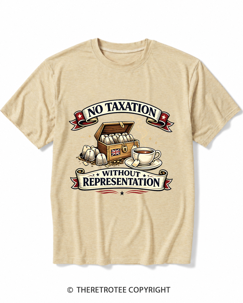 TheRetroTee No Taxation Without Representation 1776 Heather T-Shirt