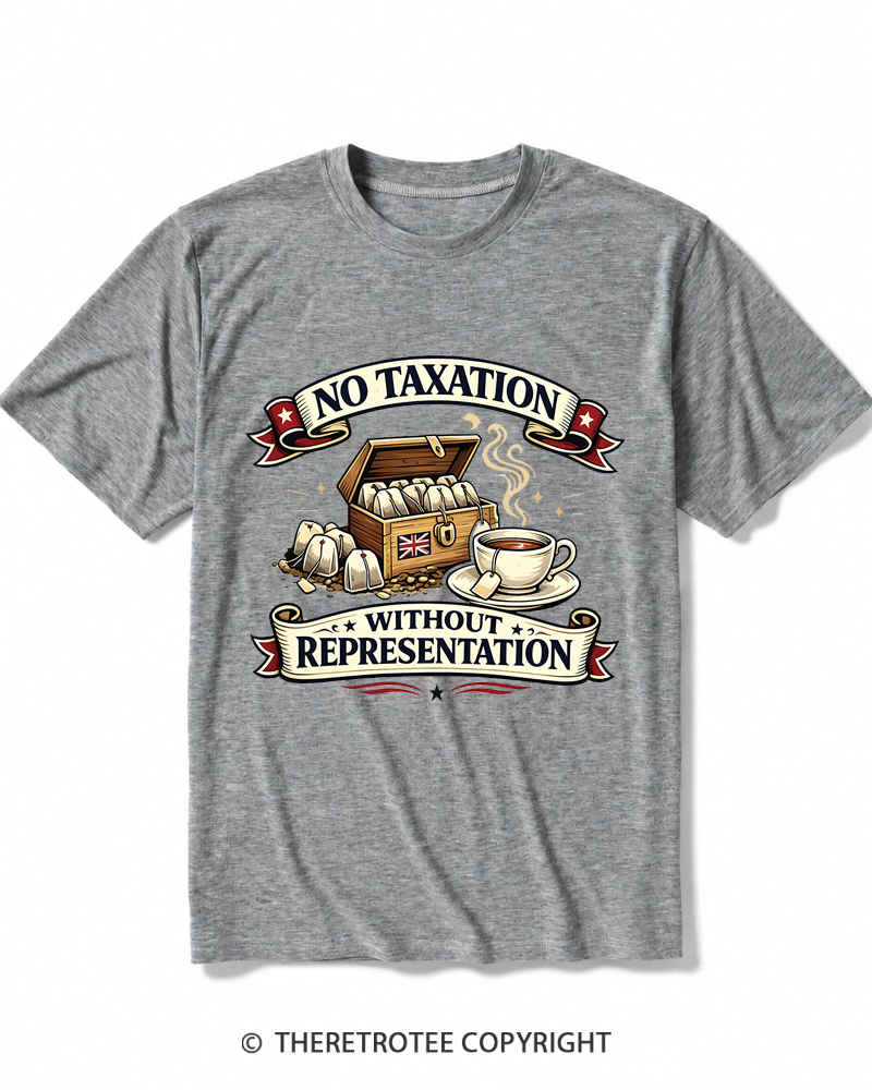 TheRetroTee No Taxation Without Representation 1776 Heather T-Shirt