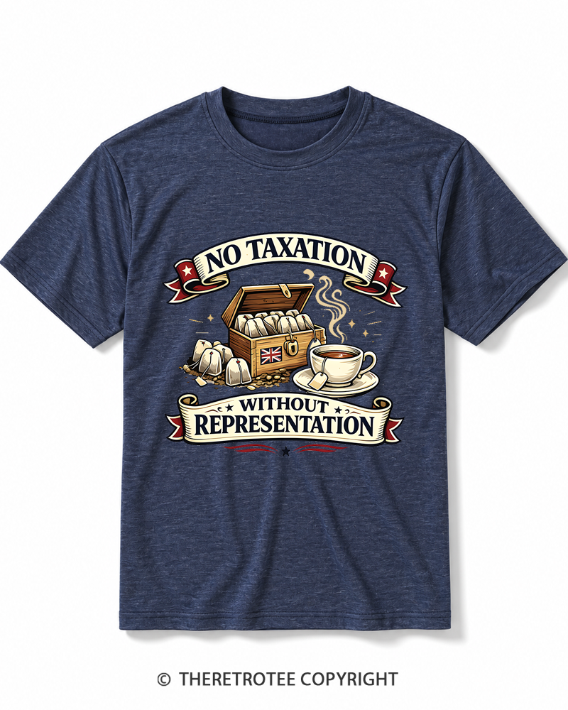 TheRetroTee No Taxation Without Representation 1776 Heather T-Shirt