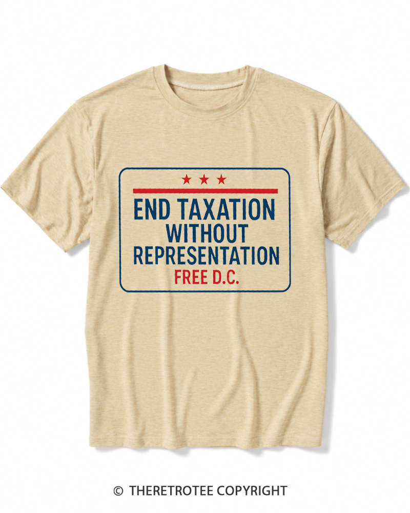 TheRetroTee No Taxation Without Representation 1776 Heather T-Shirt