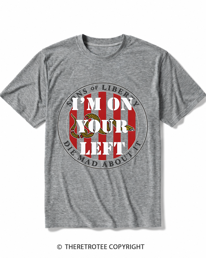 TheRetroTee On Your Left 1776 Heather T-Shirt