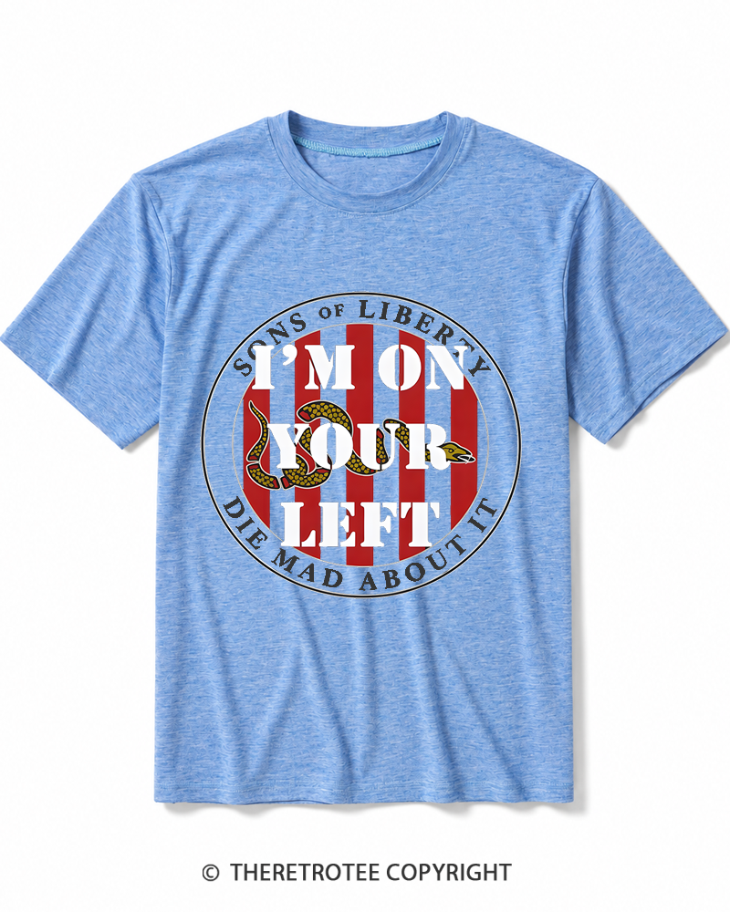 TheRetroTee On Your Left 1776 Heather T-Shirt