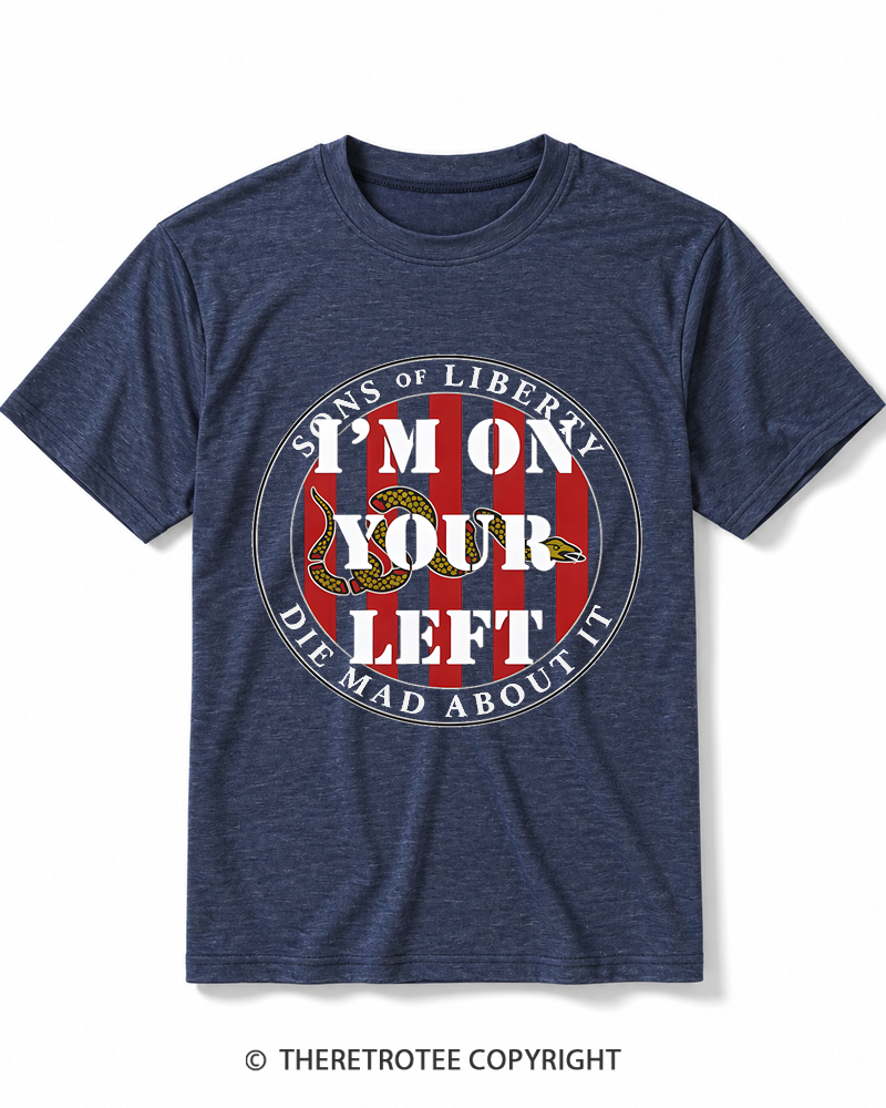 TheRetroTee On Your Left 1776 Heather T-Shirt