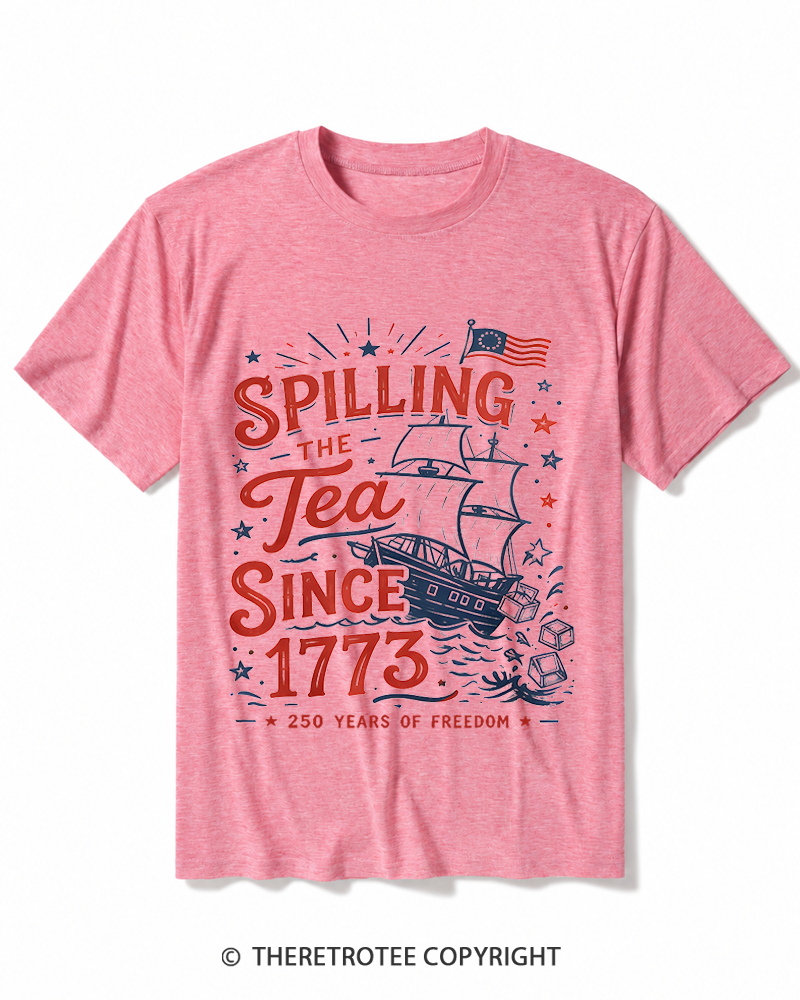 TheRetroTee Spilling The Tea Since 1773 Heather T-Shirt