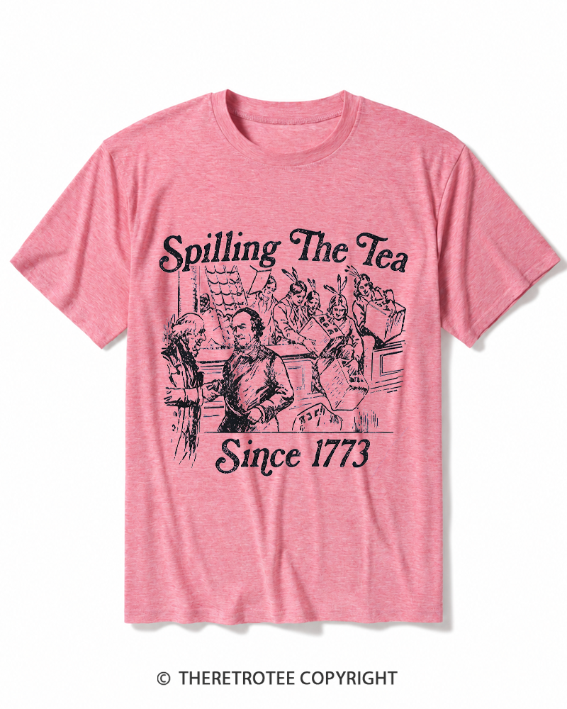 TheRetroTee Spilling The Tea Since 1773Heather T-Shirt