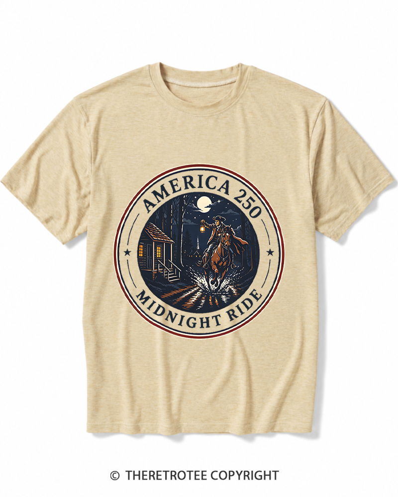 TheRetroTee The Midnight Ride America 250 Vintage 1775 Heather T-Shirt