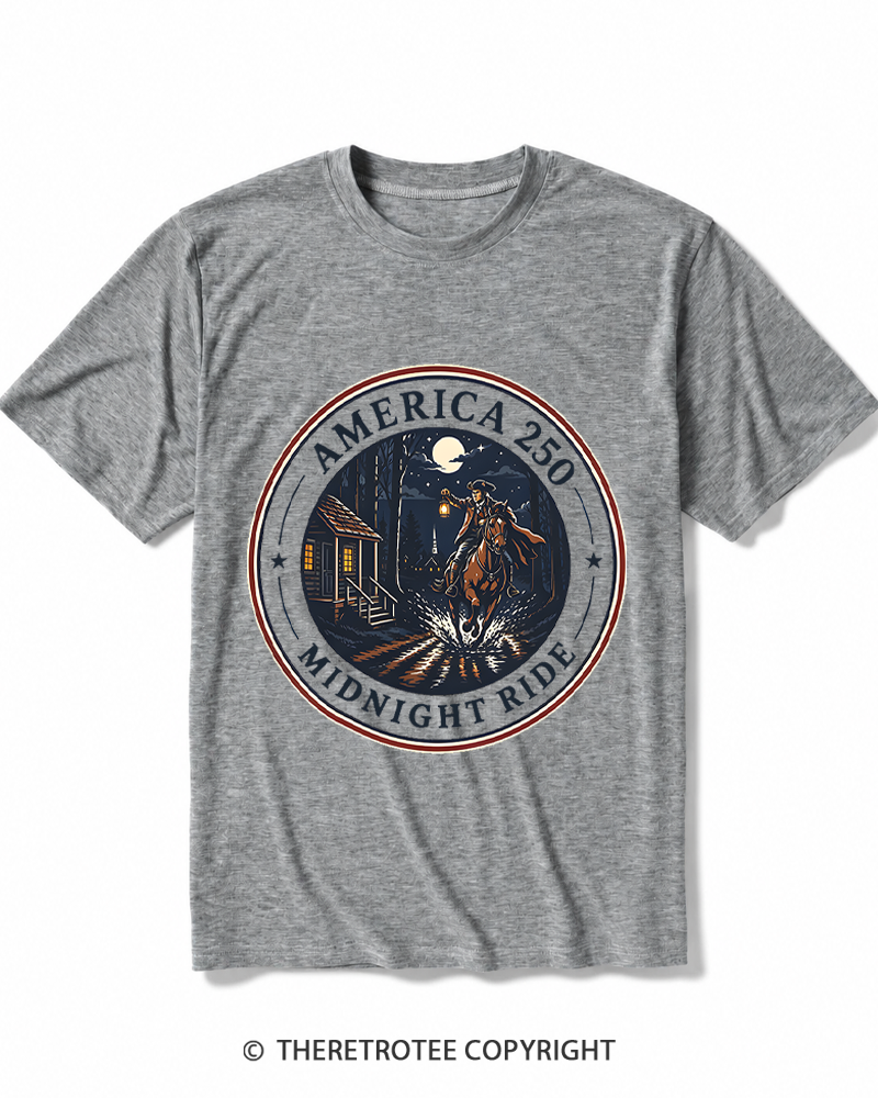 TheRetroTee The Midnight Ride America 250 Vintage 1775 Heather T-Shirt