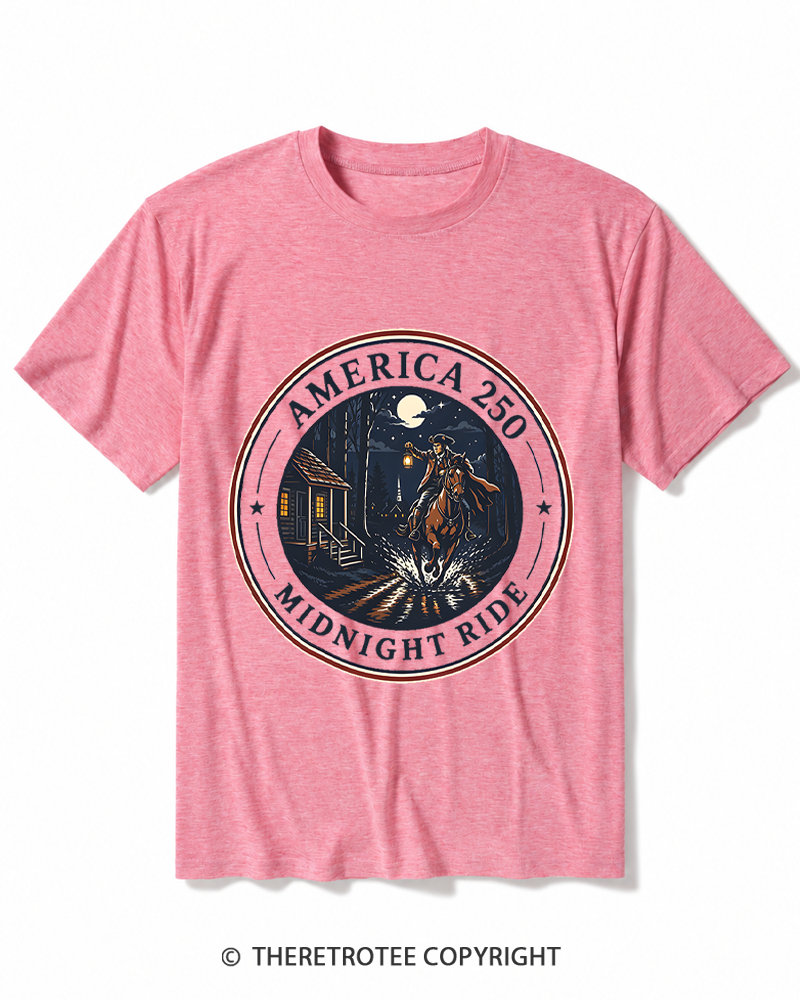 TheRetroTee The Midnight Ride America 250 Vintage 1775 Heather T-Shirt
