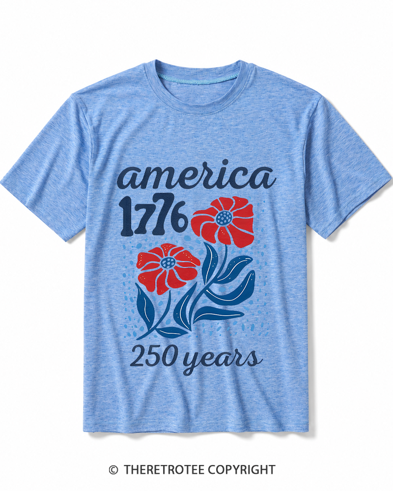 TheRetroTee USA 250th America Anniversary Heather T-Shirt