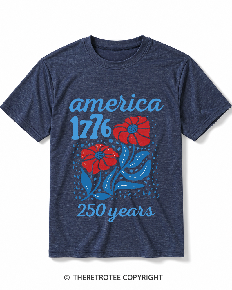 TheRetroTee USA 250th America Anniversary Heather T-Shirt