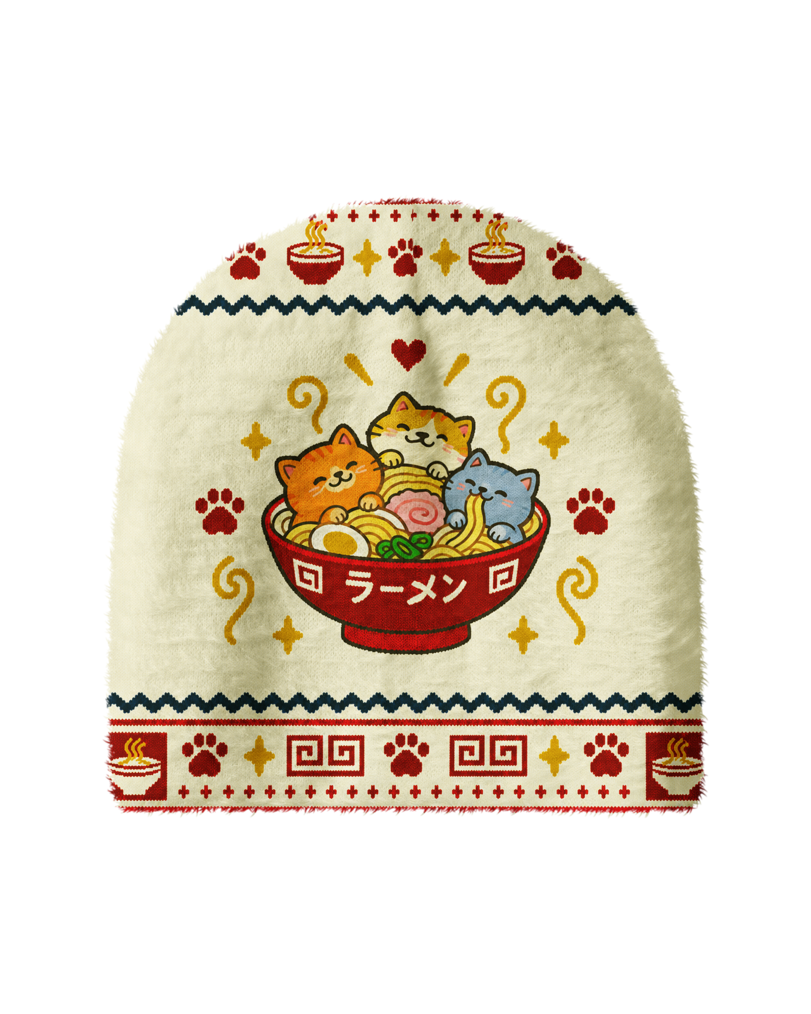 TheRetroTee 1980s Cozy Christmas Kitchen Plush Knit Beanie